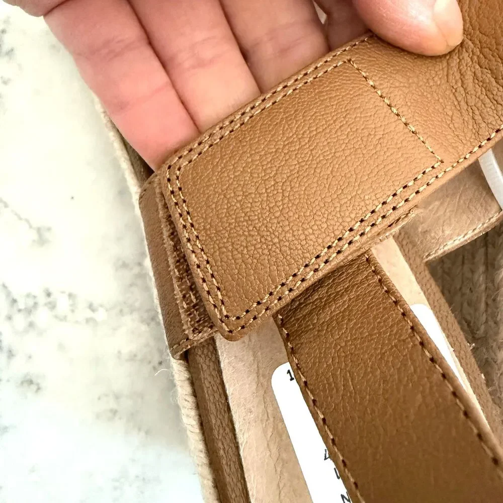 Eileen Fisher Maxi Chestnut Sandals Sz 8.5| Leather| Espadrille Platform